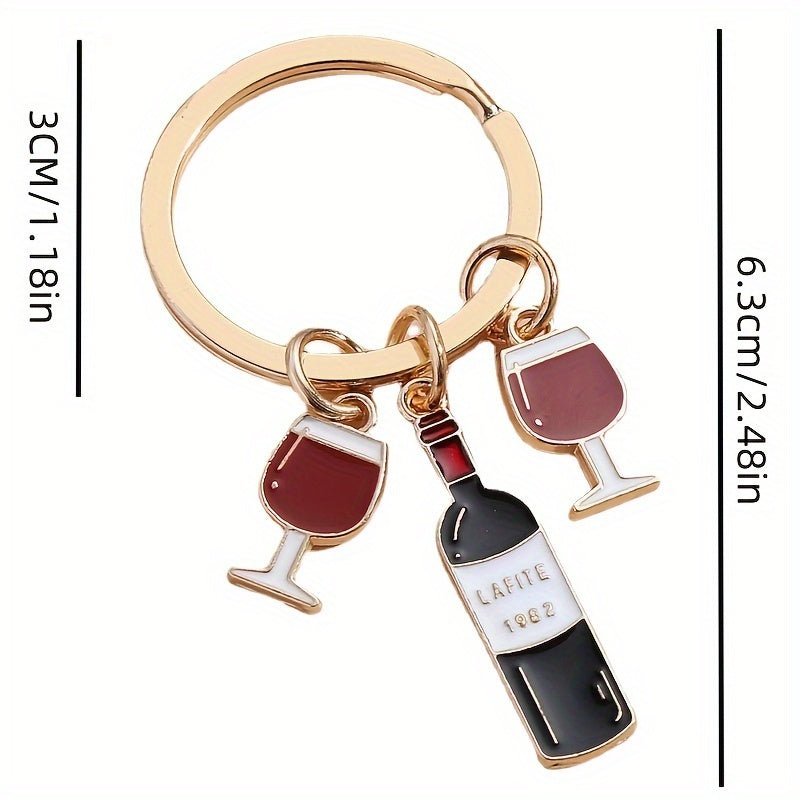 Red Wine Beer Charm Drip Keychain Car Key Pendant Bag Car Key Decoration