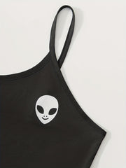 Women's Plus Alien Print Cami Top & Shorts Pajama Set