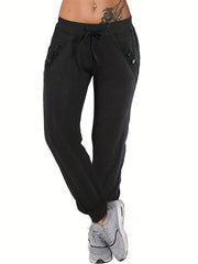 Tie Waist Jogger Pants with Pockets for Women