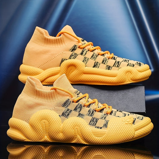 Men's Geometric Pattern Sports Shoes Breathable Comfy Sneakers