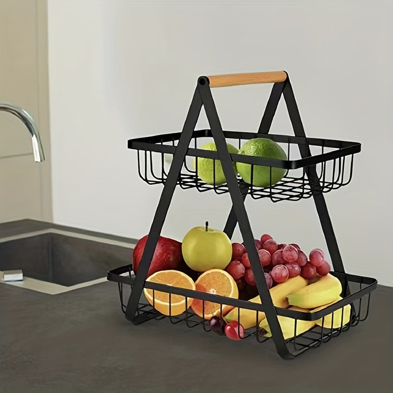 Metal Vegetable and Fruit Storage Rack for Kitchen and Living Room