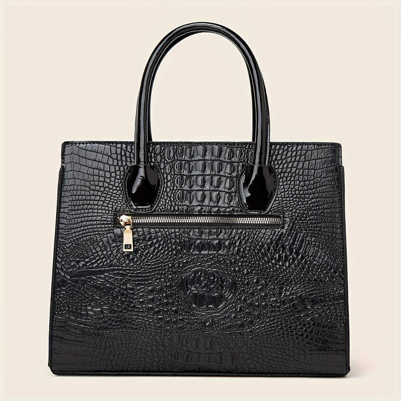 3 Piece Crocodile Pattern Tote Bag Set for Women