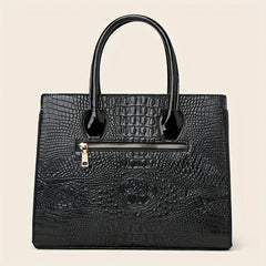 3 Piece Crocodile Pattern Tote Bag Set for Women