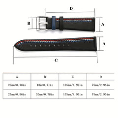 Colorful Leather Watch Strap Spring Bars 20mm22mm