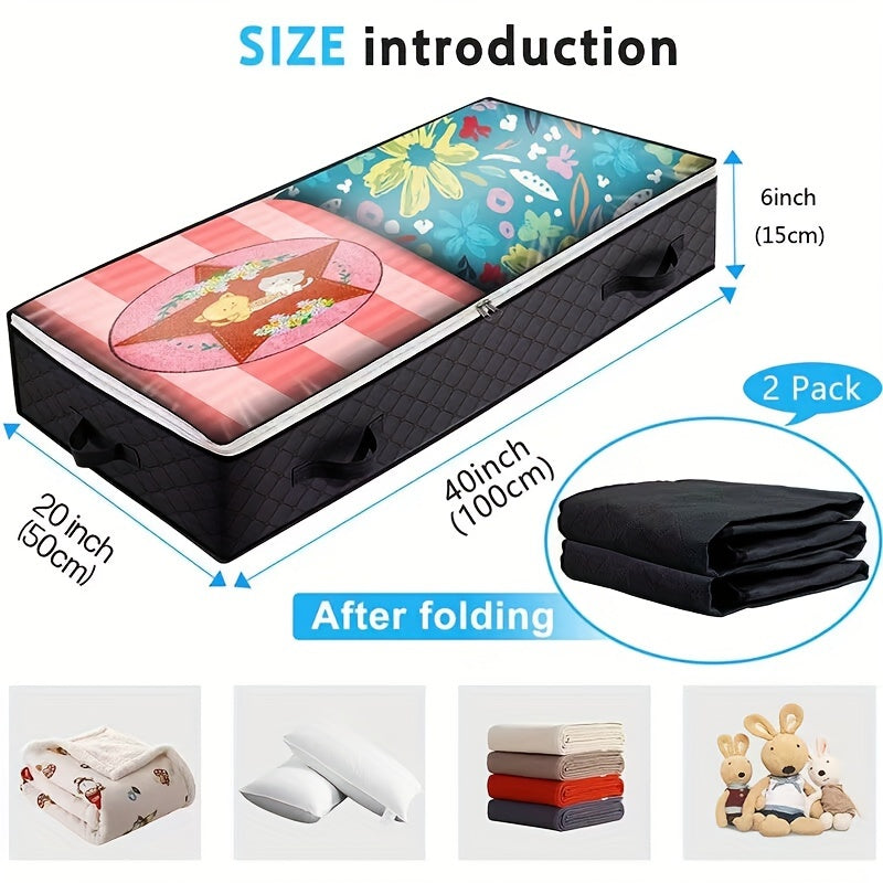 Portable Reinforced Bed Storage Bag Quilt Clothes Dust-proof Bag