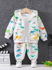 Baby Boys Dinosaur Print Hoodie & Pants Set