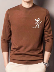 Knitted Sweater Men's Warm Crew Neck Pullover For Fall Winter
