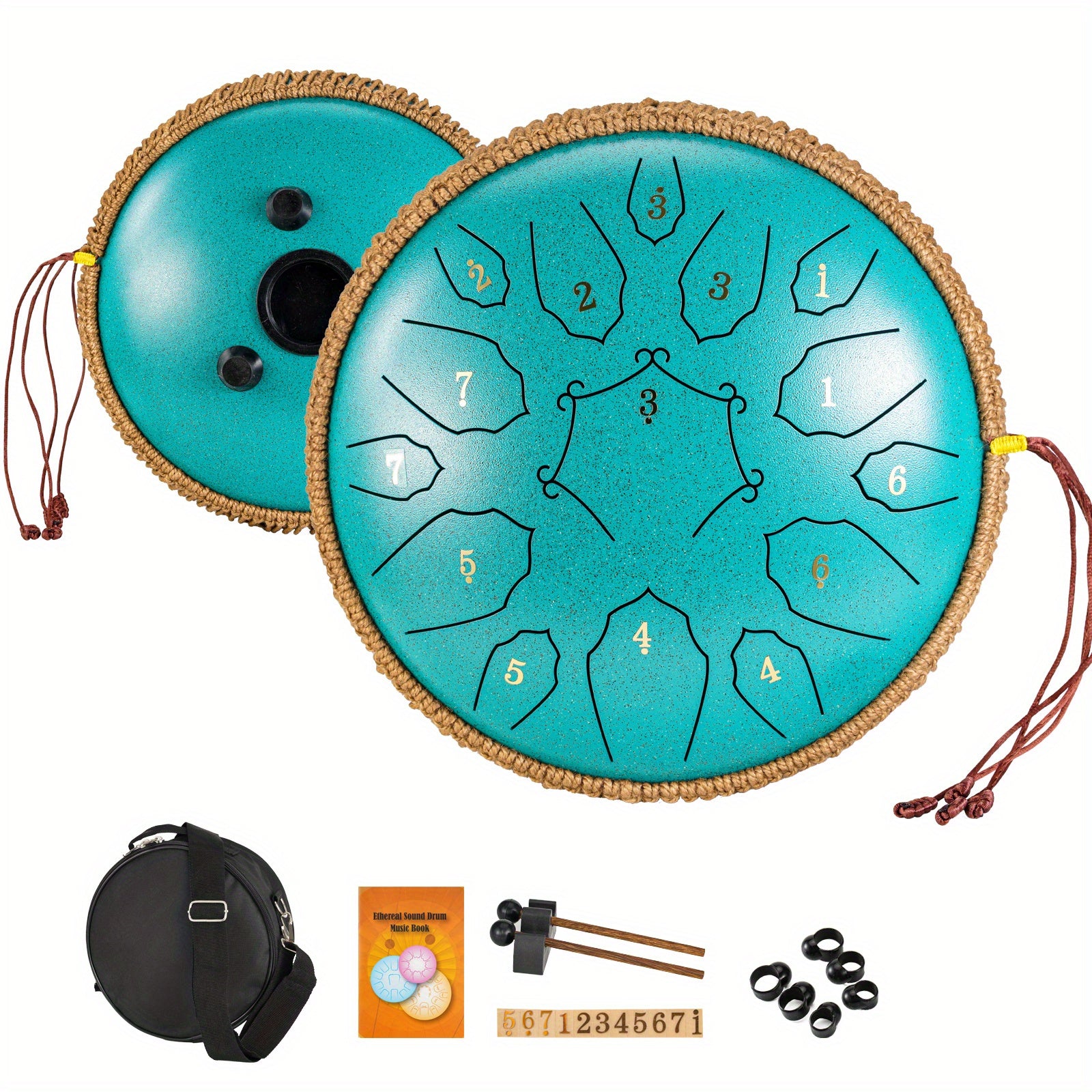 30 48 Cm 15 Note Steel Tongue Drum D Key Handpan Drum with Bag & Book