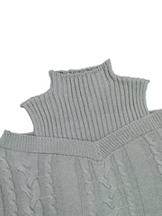  Sweater Women's Cable Cut Out Lantern Sleeve Jumper
