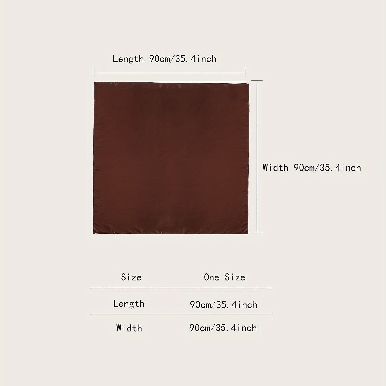 Brown Satin Bandana Classic Square Scarf Women Sun Proof Head Wrap