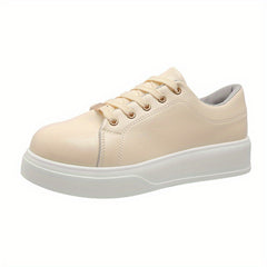 Women's Solid Kate Shoes Casual Round Toe Lace Up Low Top Sneakers