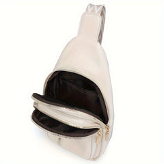 Stylish PU Shoulder Bag with Multiple Compartments - City Theme