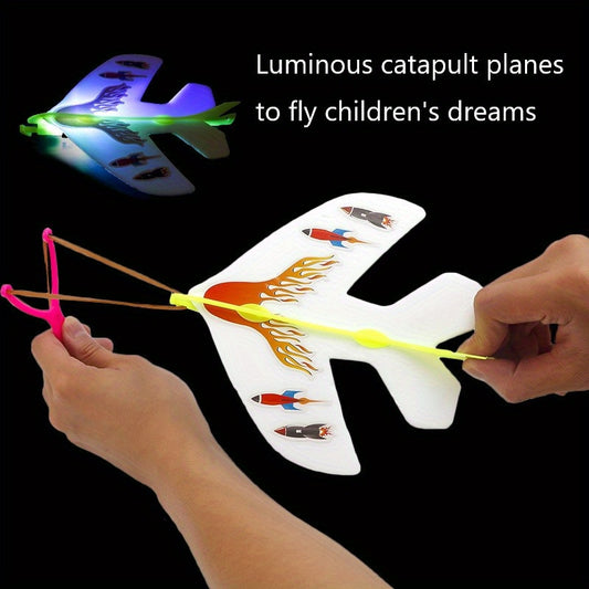 DIY Slingshot Stretch Airplane Glitter Toy Kids Gift