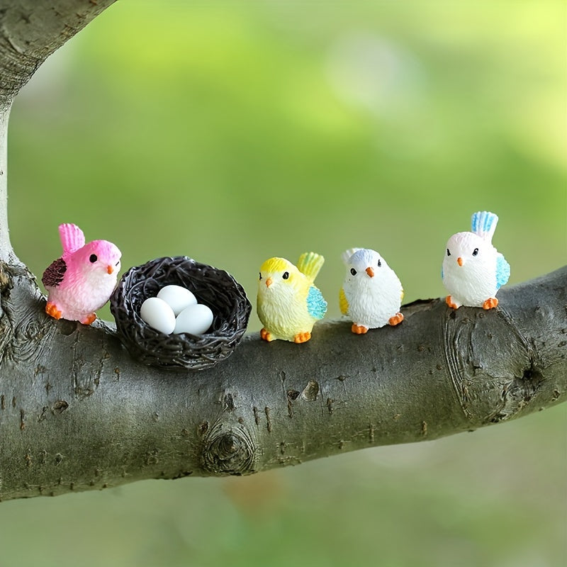 10pcs Bird Family Micro Landscape Series DIY Decoration