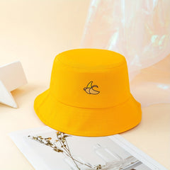 Banana Printed Bucket Hat Solid Cotton Basin Hat Unisex