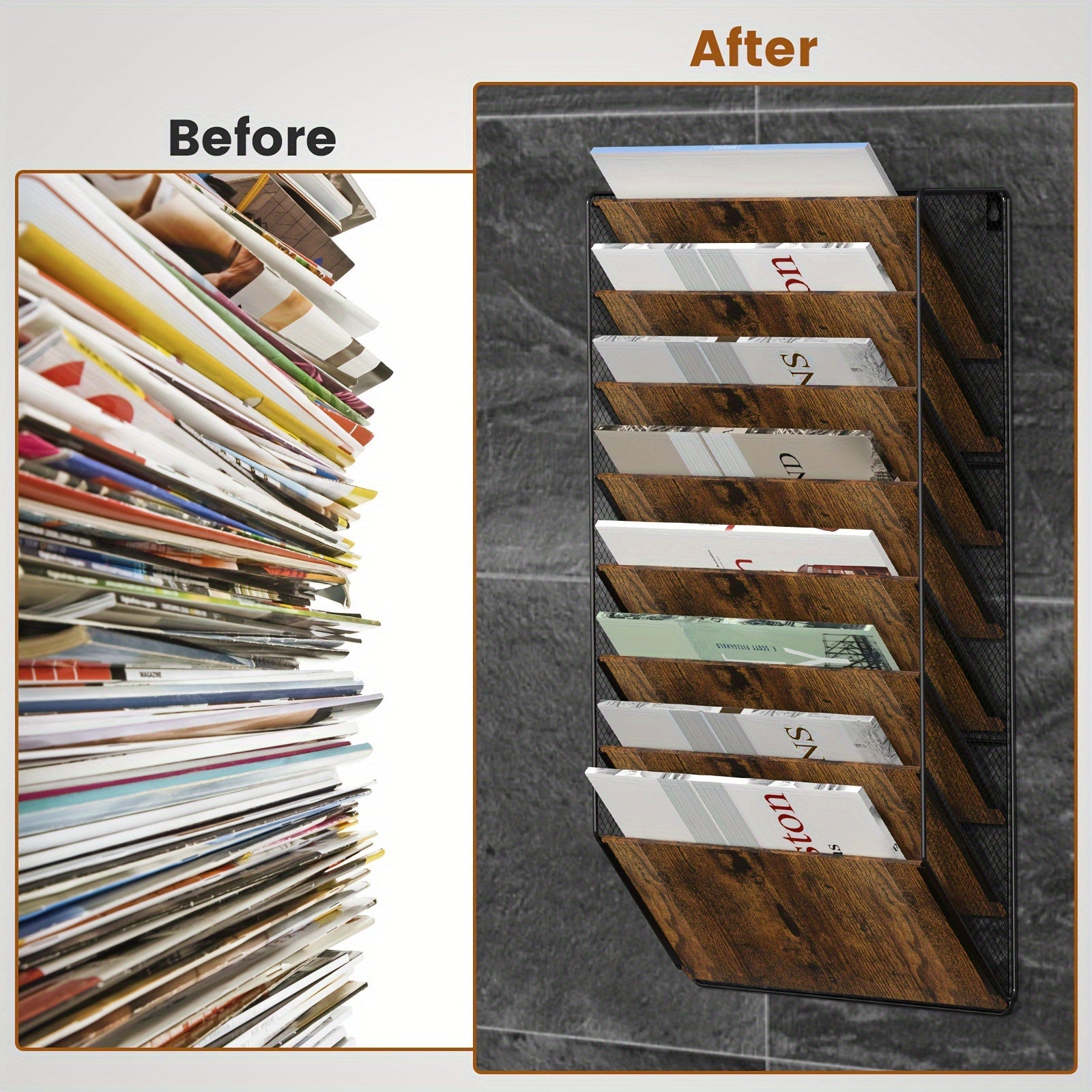 8 Pocket Wall File Shelf Organizer