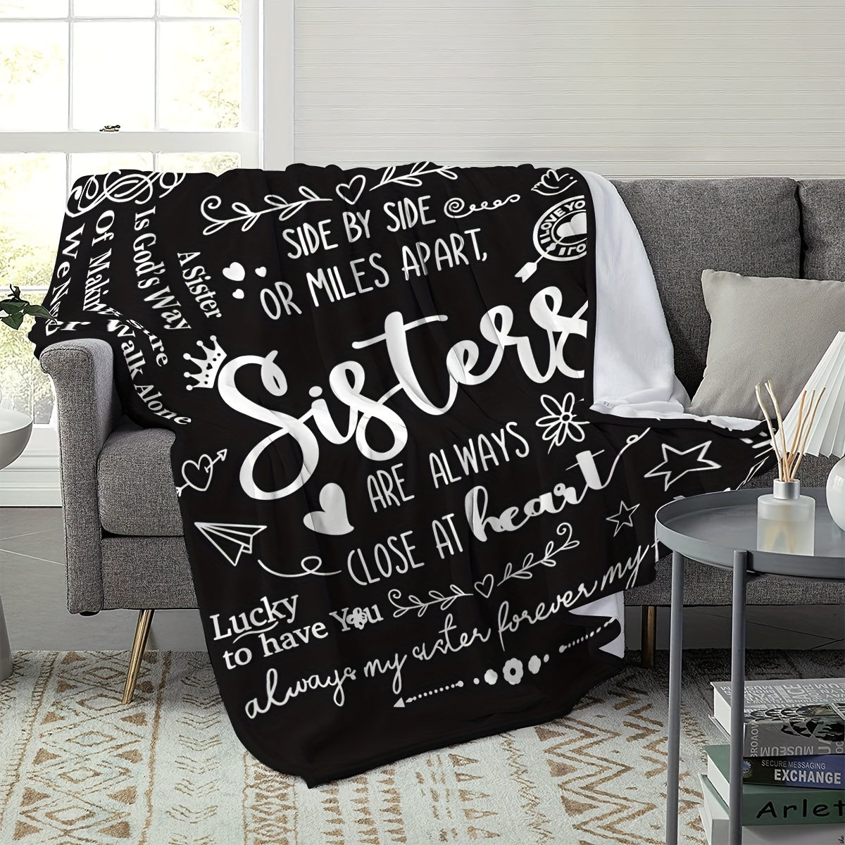 1pc To Sister Printed Throw Blanket Soft And Comfortable Blanket