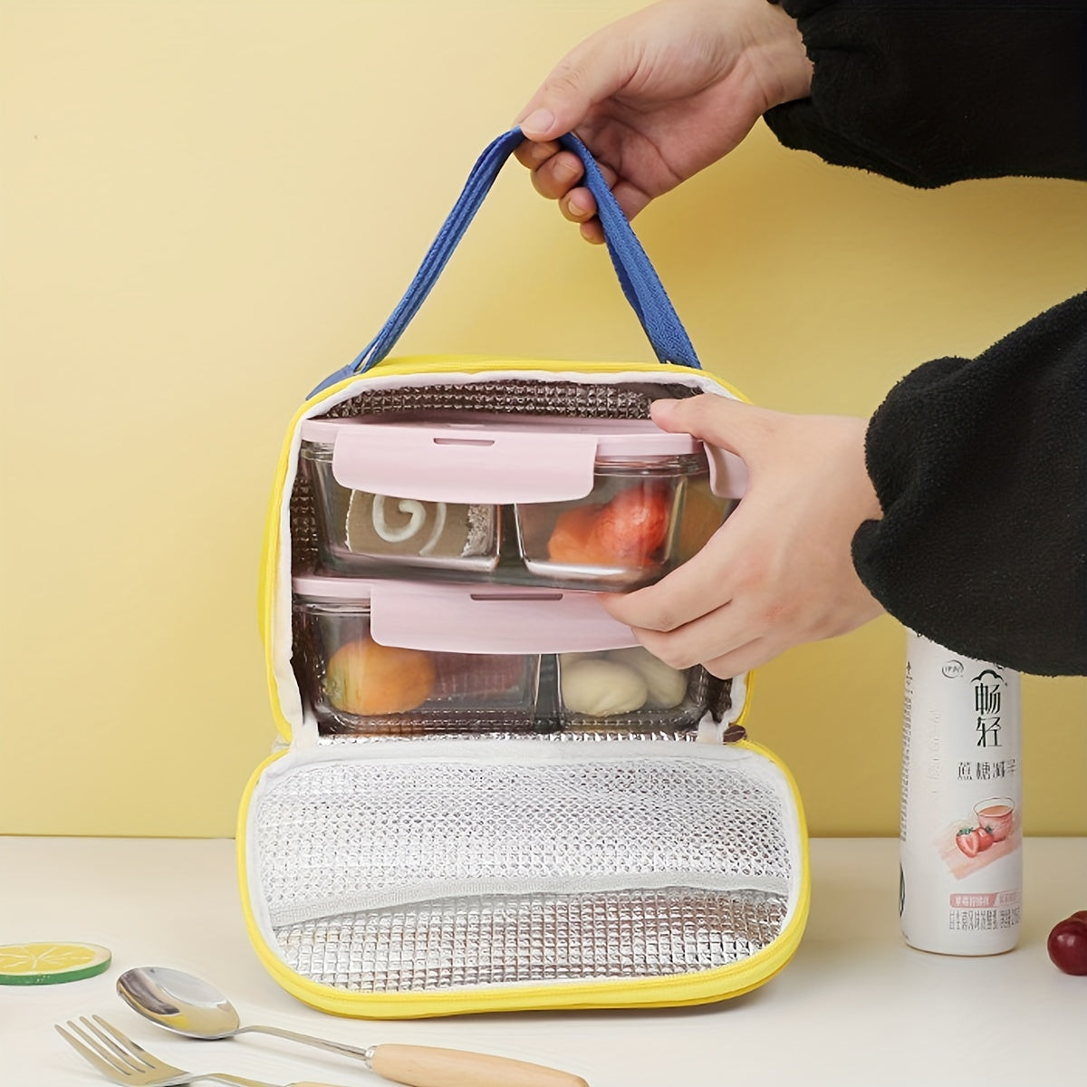 1pc Cartoon Insulation Bag Large Capacity Lunch Bag