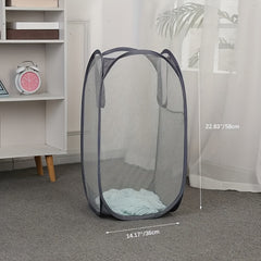 Portable Pop Up Mesh Laundry Hamper with Durable Handles