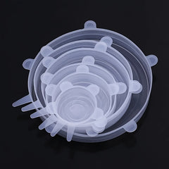6pcs Reusable Silicone Stretch Lids Airtight Food Covers for Freshness