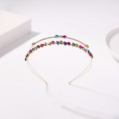 Colorful Rhinestone Hair Band Double Layered Headband Crystal Head Hoop