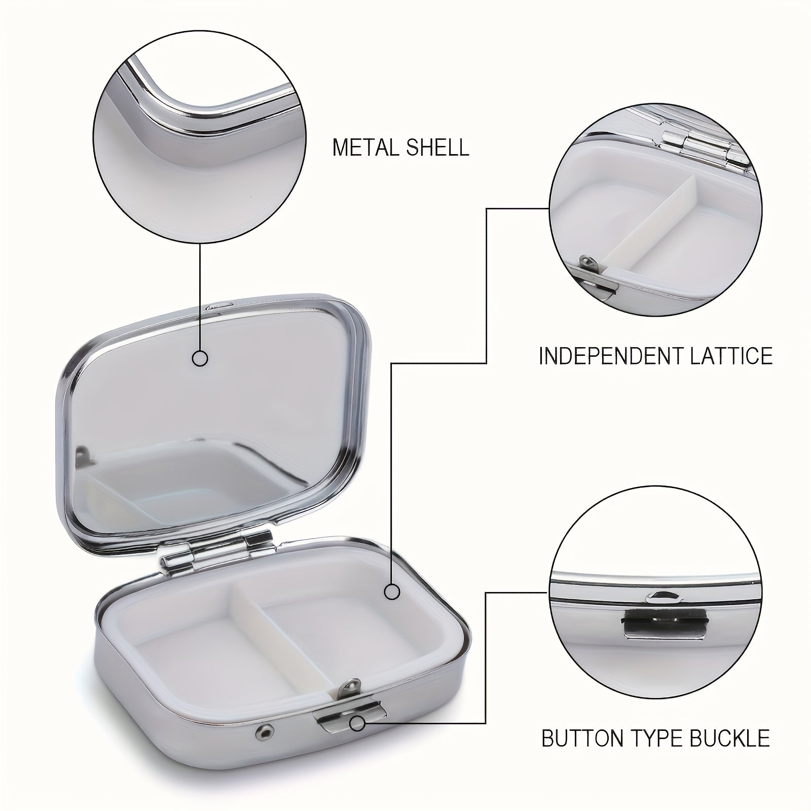 Cartoon Metal Medicine Box 2 Compartment Pill Organizer