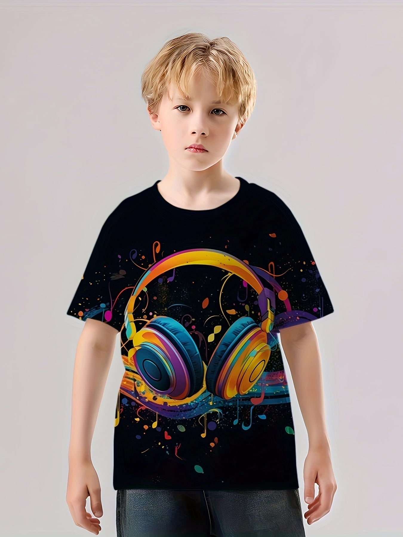 Game Console Pattern T Shirt for Kids Street Style Short Sleeve Top