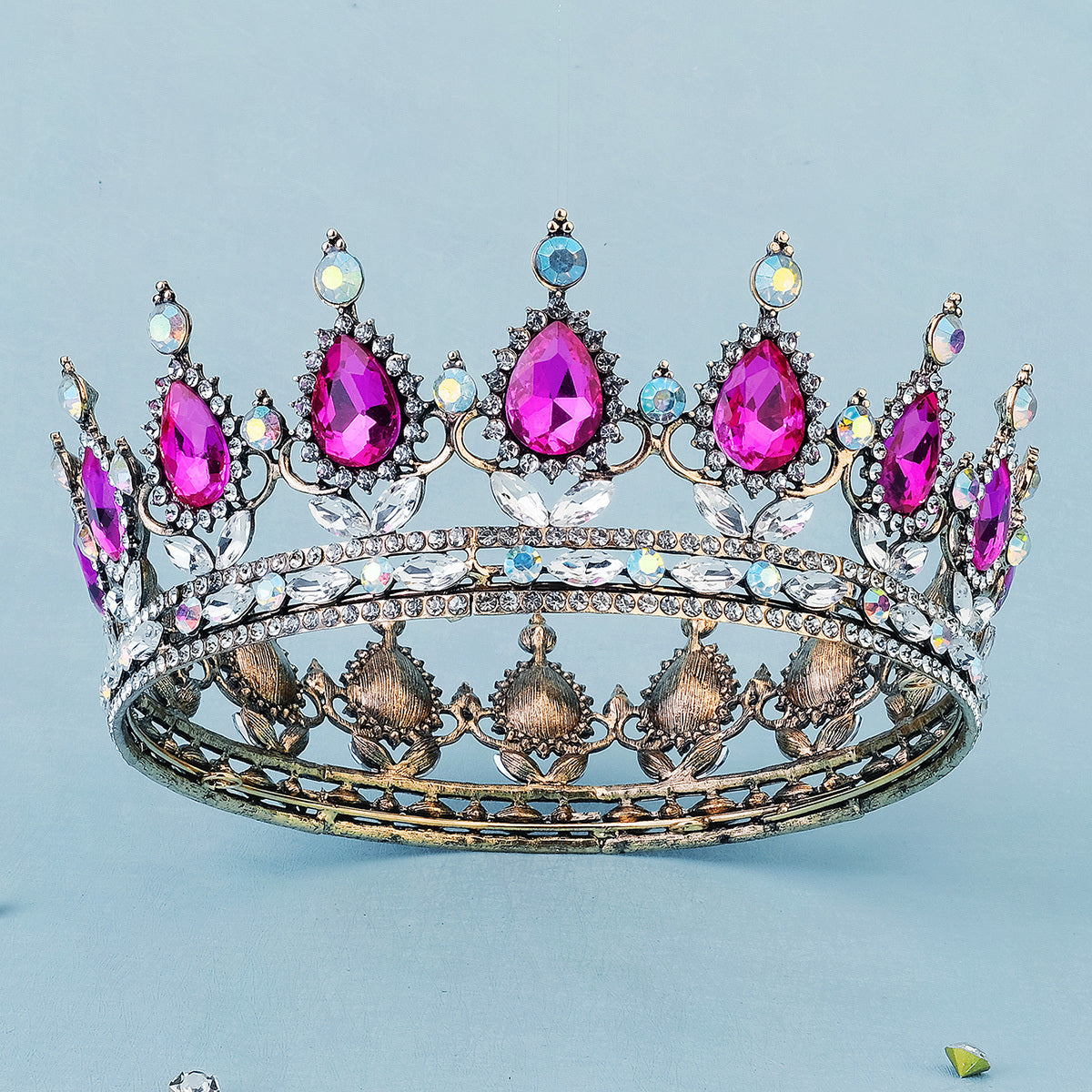 Baroque Crystal Rhinestone Crown Headband for Party Decorations