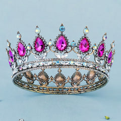 Baroque Crystal Rhinestone Crown Headband for Party Decorations