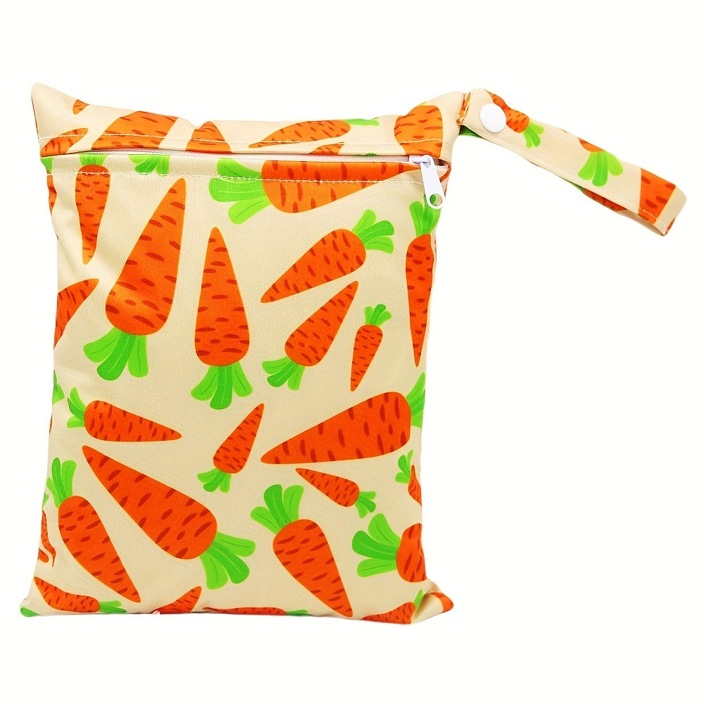 Carrot Print Small Reusable Wet Bag
