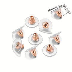50 Soft Silicone Earring Back Stoppers Safety Pin Backs DIY Findings