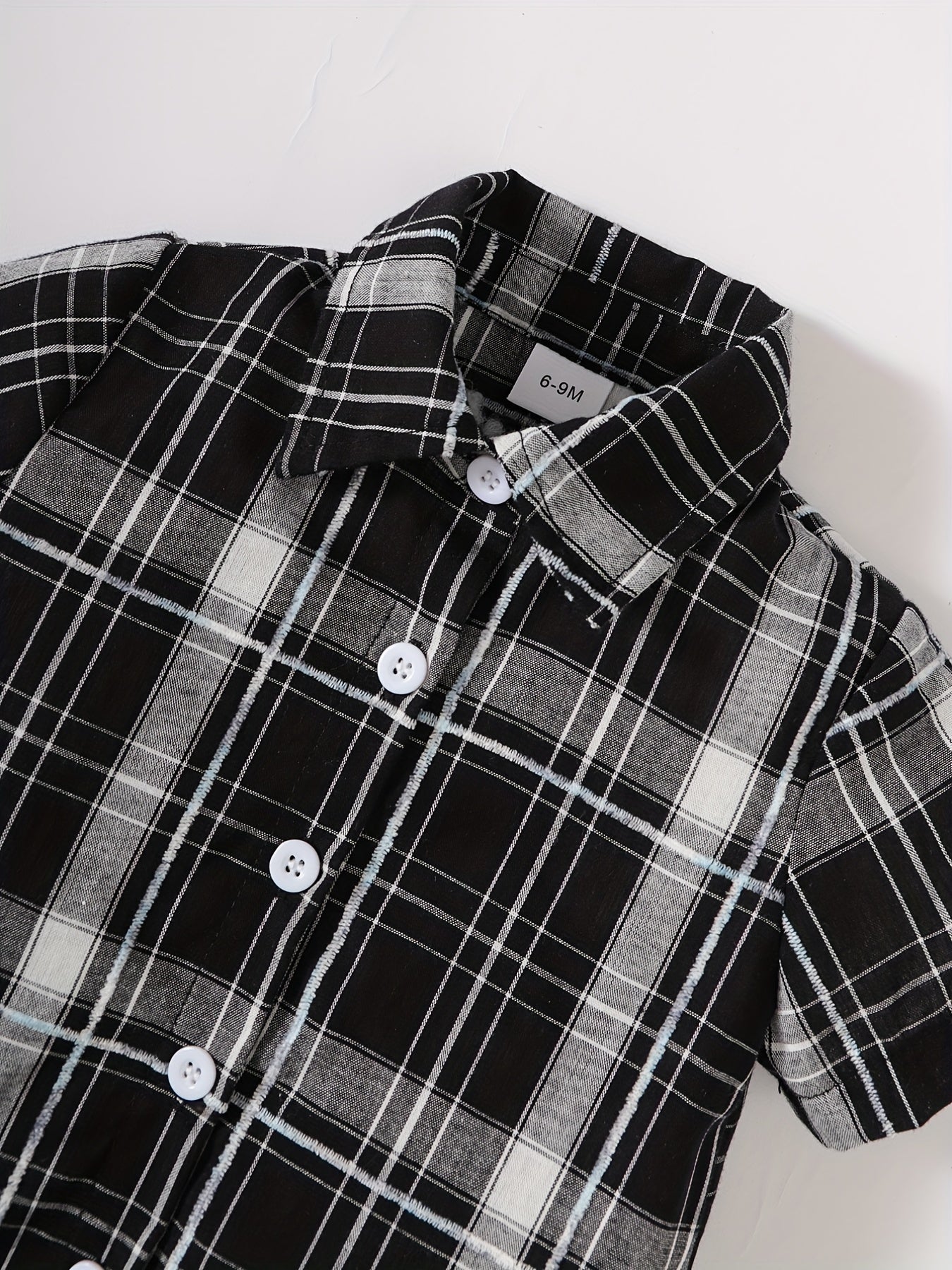 Baby Boy Casual Set Plaid Shirt & Shorts