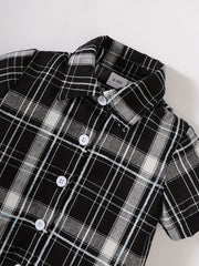 Baby Boy Casual Set Plaid Shirt & Shorts