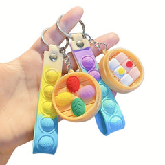 Cartoon Food Steamer Bag Keychain Pendant for Students