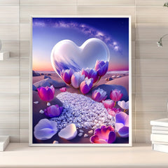 Love Flower Landscape Canvas Painting Poster Print for Wall Decoration