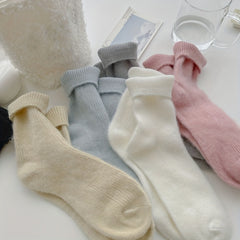 6 Pairs Cozy Mid Tube Women's Socks Solid Colors