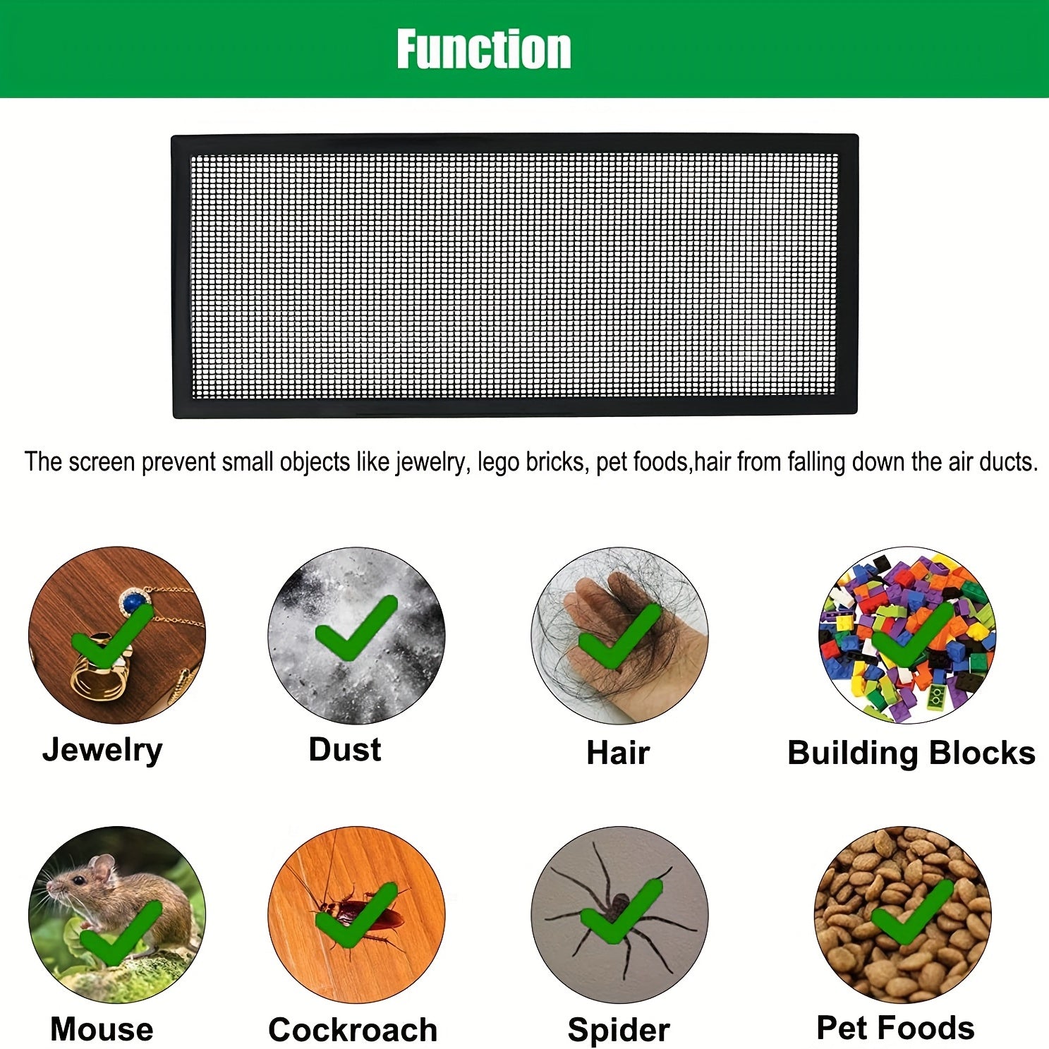 5pcs Magnetic Air Vent Screen Cover Home Floor Bug Mesh