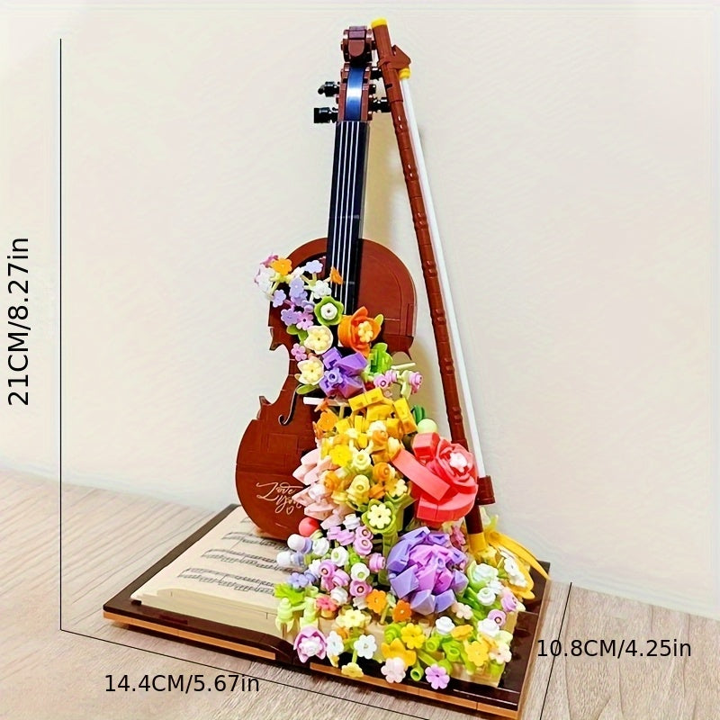 1000 pcs Building Blocks Violin Cello & Piano Decor