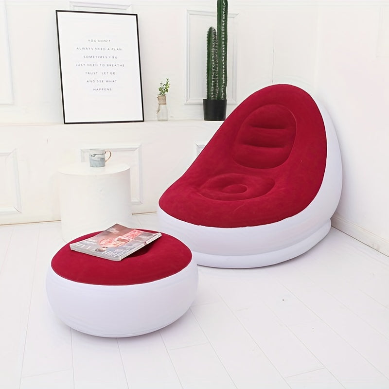 Portable Single Flocking Inflatable Sofa for Outdoor Leisure