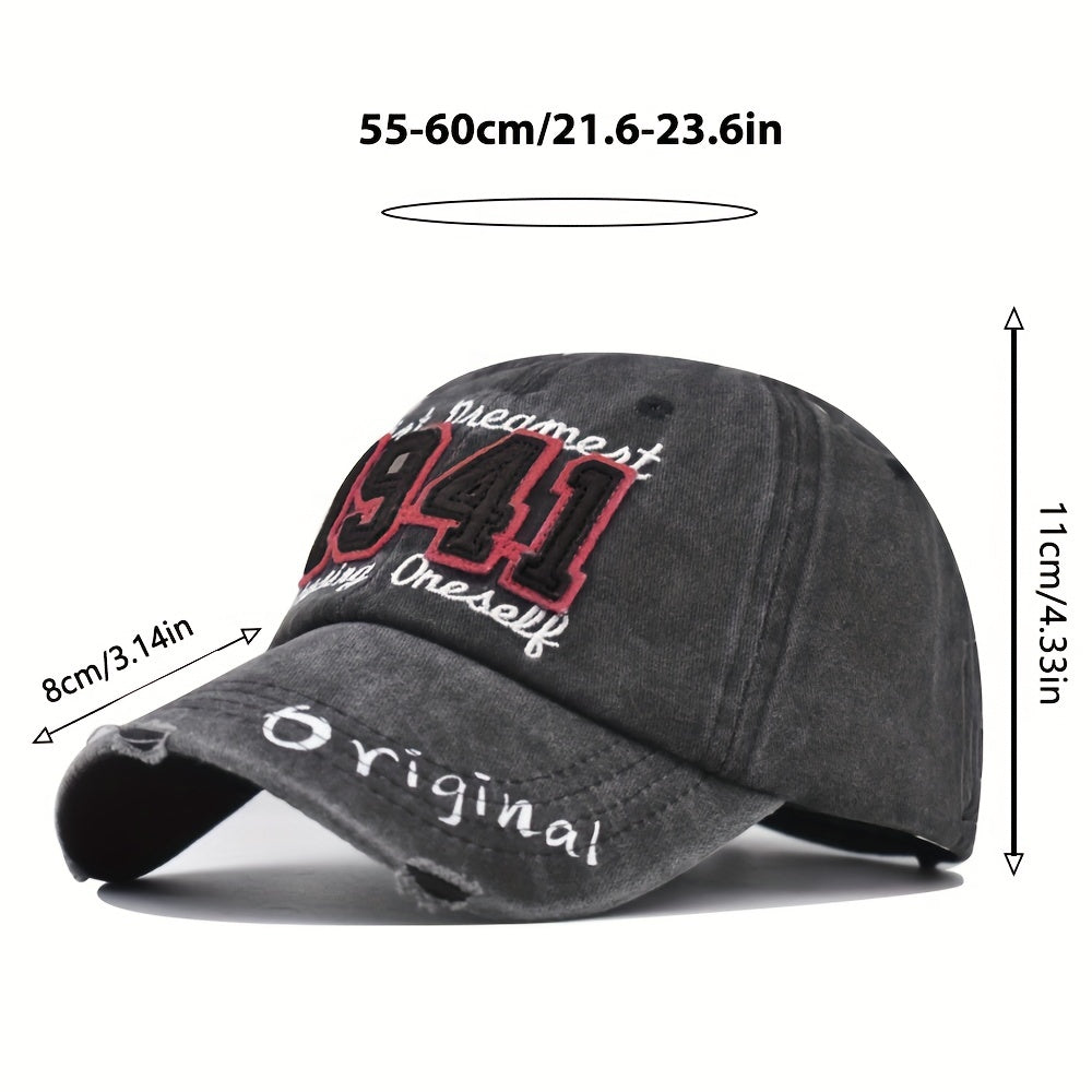 Embroidered Washed Baseball Cap Vintage Skateboard Cap Sun Hat