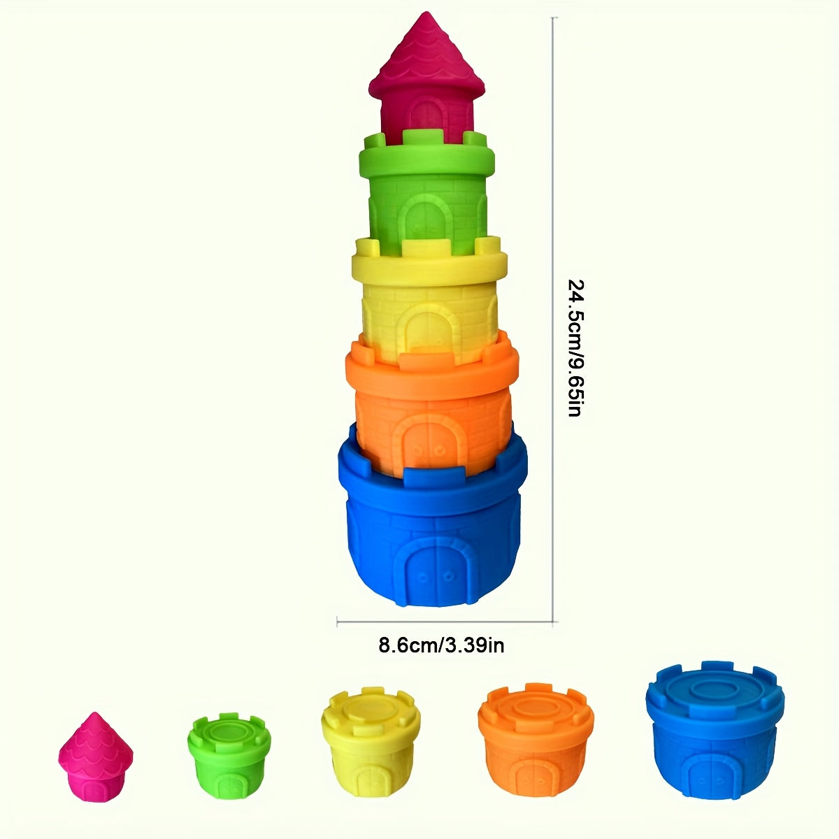 Soft Gel Castle Stacking Toys 5pcs Set
