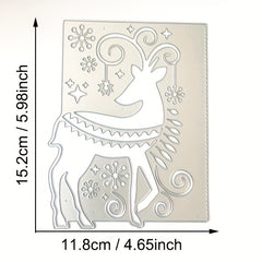 Christmas Deer Flower Coffee Cup Metal Cutting Dies Scrapbooking Craft