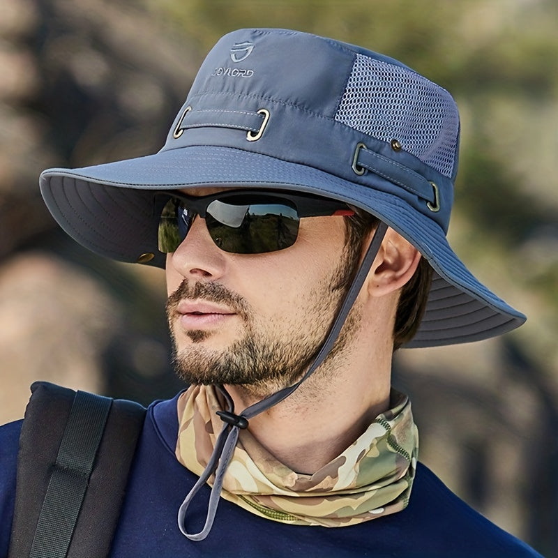 Breathable Mesh Fisherman Hat Sun Protection Drawstring Hat