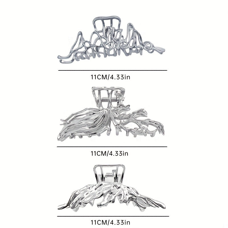 Irregular Liquid Metal Hair Grab Back Head Plate Clip