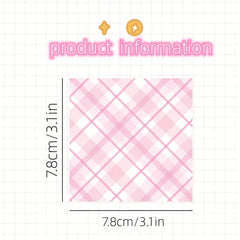 100 Sheets Plaid Element Notepad Student Journal Girl Heart Office School Suppli