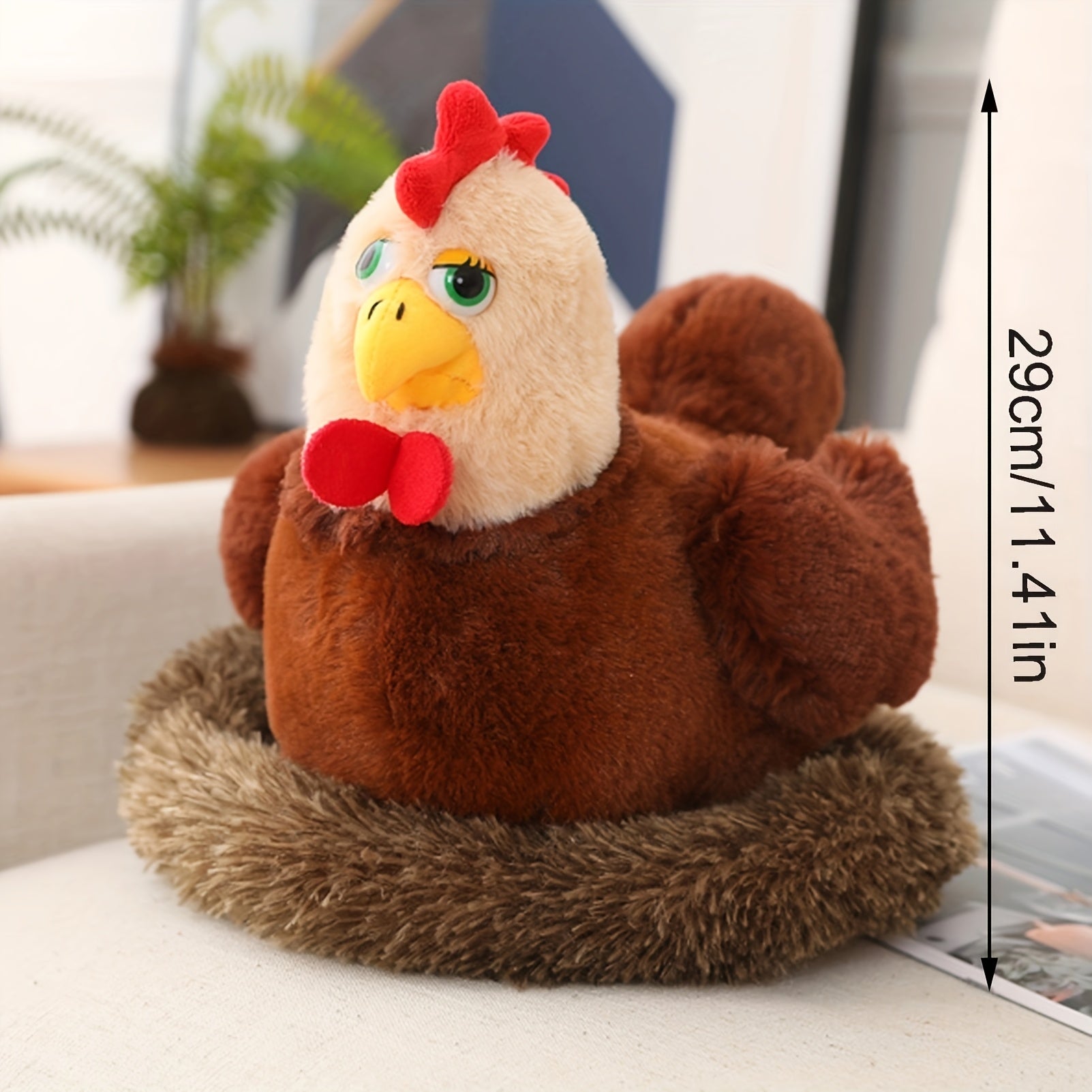 Chicken Hen Plush with Henhouse & 10 Chicks Surprise
