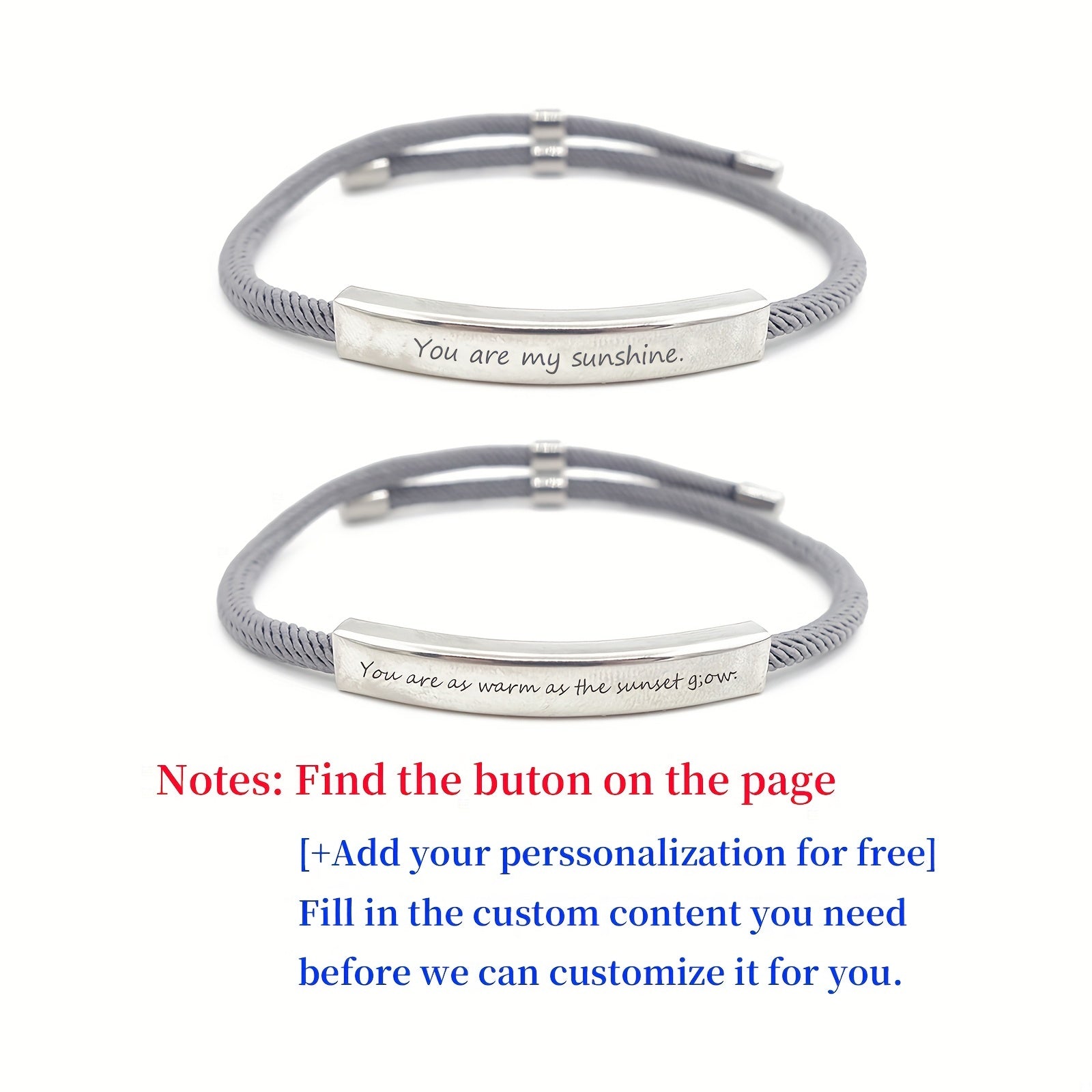 Personalized Stainless Steel Braided Pet Bracelet Engraved Accessory