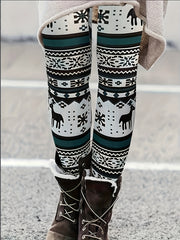 Western Ethnic Print Skinny Leggings High Waist Leggings