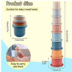 Colorful Stacking Cup Toy Set for Baby Bath - 8pcs
