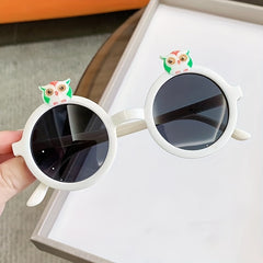 Youth Owl Round Frame Sunglasses Sun Protection Decorative Accessory